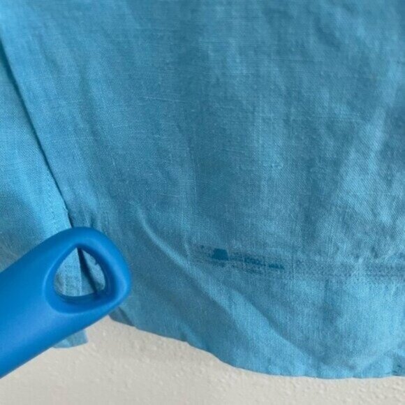 Fanm Mon Linen Embroidered Midi Skirt Butterfly 90’s Contemporary Boho Blue - Picture 4 of 9